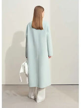 Load image into Gallery viewer, Light Blue 100% Wool Stylist Coat - Ailime Designs