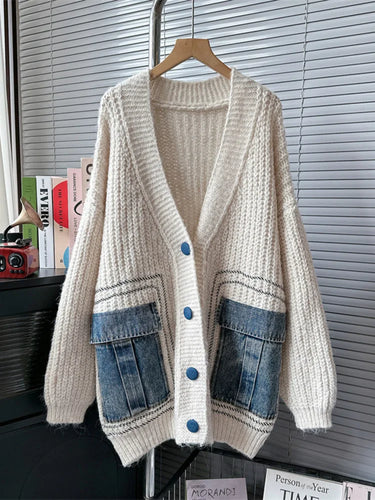 Cool Knit Denim Pocket Sweaters - Ailime Designs