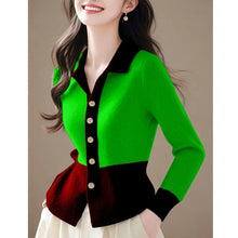 Load image into Gallery viewer, Block Style Yellow Cardigan Sweaters - Ailime Designs