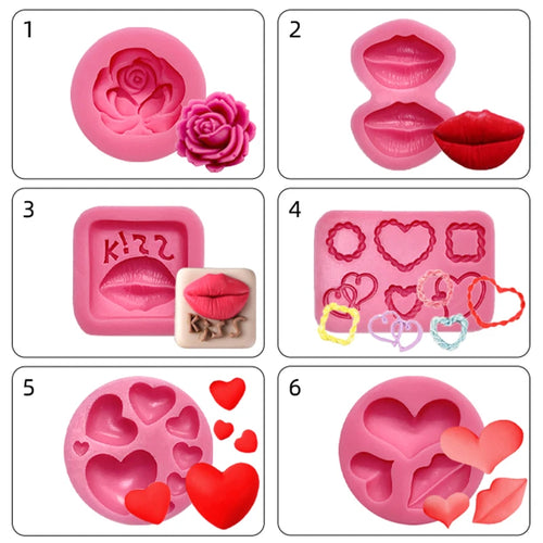 Hearts & Lips Shape Silicone Molds - Ailime Designs