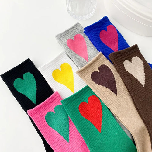 Heart Design Women Casual Tube Socks - Ailime Designs