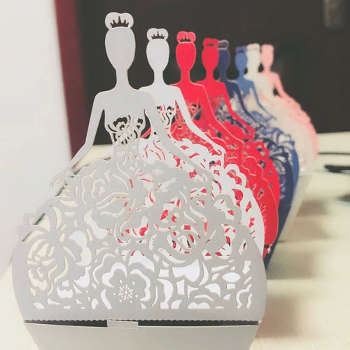Bridal Shower 50pc Laser Cut Princess Design Gift Boxes - Ailime Designs