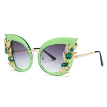 Load image into Gallery viewer, Crystal Trim Design Women's Butterfly Style Sunglasses - Ailime Designs