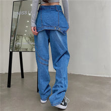 Load image into Gallery viewer, Casual Women Overlay Waist Denim Jeans - Ailime Designs