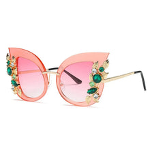 Load image into Gallery viewer, Crystal Trim Design Women's Butterfly Style Sunglasses - Ailime Designs