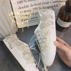 Cool Fringe Bead Design Women Sneakers - Ailime Designs
