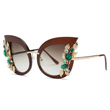 Load image into Gallery viewer, Crystal Trim Design Women's Butterfly Style Sunglasses - Ailime Designs