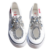 Load image into Gallery viewer, Crystal Design Women&#39;s Platform Wedding Sneakers - Ailime Designs
