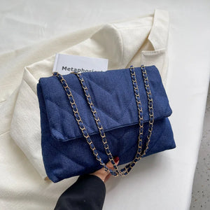 Chic Design  Geometric  Quilted Denim Handbags - Ailime Designs