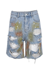 Load image into Gallery viewer, Casual Women Frayed Holes Denim Shorts - Ailime Designs