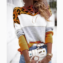 Load image into Gallery viewer, Casual Women Block Printed Leopard Design Sweaters - Ailime Designs