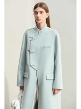 Load image into Gallery viewer, Light Blue 100% Wool Stylist Coat - Ailime Designs