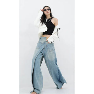 Backward Style Women's Overlay Denim Pants - Ailime Designs