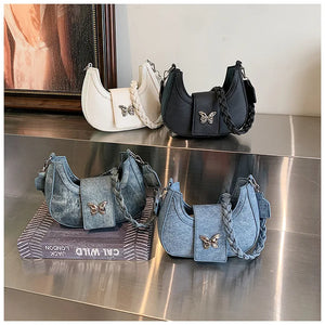 Casual Denim Style Flap Handbags - Ailime Designs