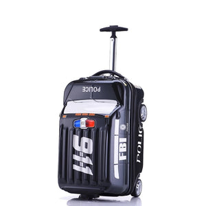 Kids Police Car Style Trolley Luggage Case - Ailime Designs