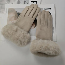 Load image into Gallery viewer, Fantastic Suede Leather Fur Trim Gloves - Ailime Designs