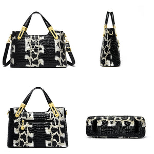 Python Printed Women Luxury PU Leather Handbags - Ailime Designs