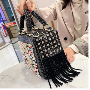 Crystal Square Box Design Women's Crossbody Handbags - Ailime Designs