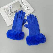 Load image into Gallery viewer, Fantastic Suede Leather Fur Trim Gloves - Ailime Designs