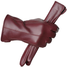 Load image into Gallery viewer, Genuine Blue Leather Gloves- Ailime Designs