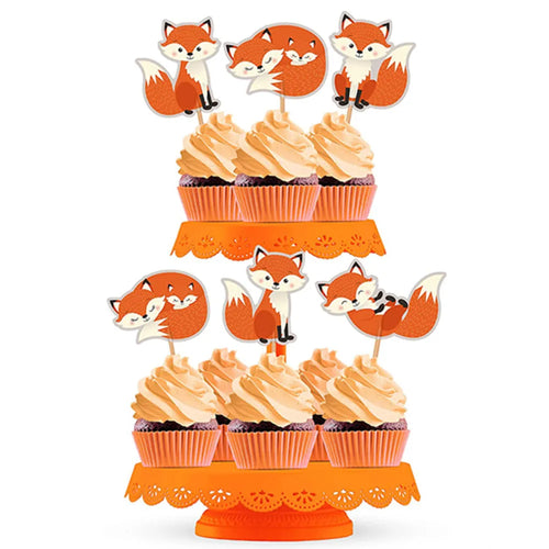 Cute 12Pcs Fox Cupcake Toppers - Ailime Designs
