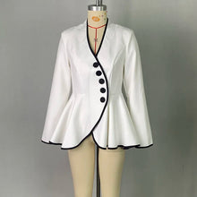 Load image into Gallery viewer, European Design Asymmetrical White Jacket - Ailime Designs