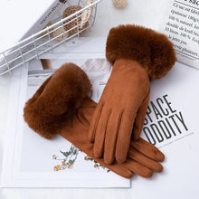 Load image into Gallery viewer, Fantastic Suede Leather Fur Trim Gloves - Ailime Designs