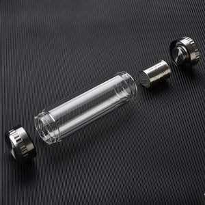 Glass Water Bottle & Stainless Steel Trim Cap - Ailime Designs