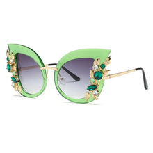 Load image into Gallery viewer, Crystal Trim Design Women's Butterfly Style Sunglasses - Ailime Designs