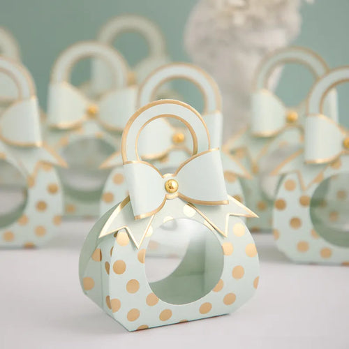 Cute Gold Metallic Polka Dot Purse Design Gift Boxes - Ailime Designs