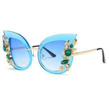 Load image into Gallery viewer, Crystal Trim Design Women's Butterfly Style Sunglasses - Ailime Designs