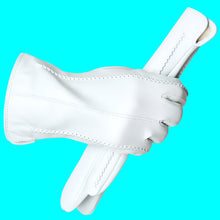 Load image into Gallery viewer, Genuine Blue Leather Gloves- Ailime Designs