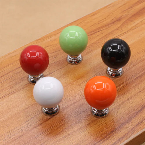 Glazed Ceramic Round Colorful Knobs - Ailime Designs