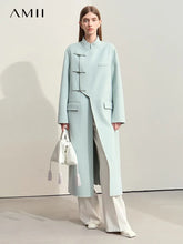 Load image into Gallery viewer, Light Blue 100% Wool Stylist Coat - Ailime Designs
