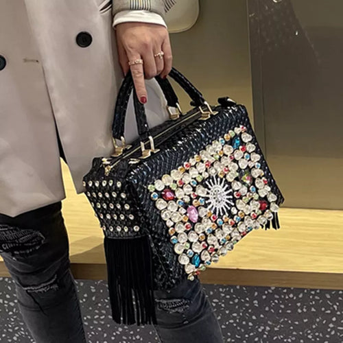 Crystal Square Box Design Women's Crossbody Handbags - Ailime Designs