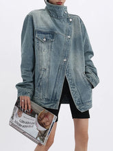 Load image into Gallery viewer, Casual Women Double Breasted High Neck Denim Jackets - Ailime Designst