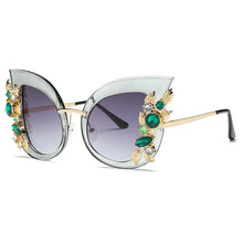 Load image into Gallery viewer, Crystal Trim Design Women's Butterfly Style Sunglasses - Ailime Designs