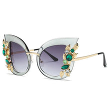 Load image into Gallery viewer, Crystal Trim Design Women's Butterfly Style Sunglasses - Ailime Designs