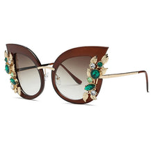 Load image into Gallery viewer, Crystal Trim Design Women's Butterfly Style Sunglasses - Ailime Designs