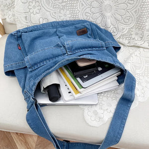 College High Street Denim Style Totebags - Ailime Designs