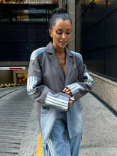 Load image into Gallery viewer, Cool Block Design Denim Jacket For Women - Ailime Designs