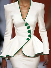 Load image into Gallery viewer, European Design Asymmetrical White Jacket - Ailime Designs