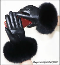 Load image into Gallery viewer, Fine Quality Women's Fox Fur Sheepskin Leather Gloves - Ailime Designs