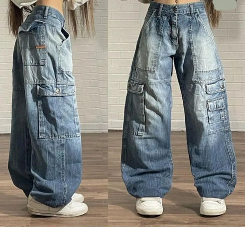 Casual Street Style Baggy Denim Pants - Ailime Designs