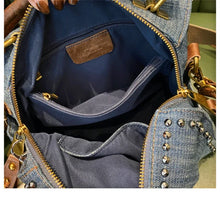 Load image into Gallery viewer, Casual Denim  Rivet Design Crossbody Handbag - Ailime Designs