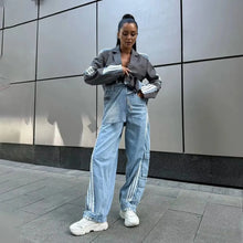 Load image into Gallery viewer, Cool Block Design Denim Jacket For Women - Ailime Designs