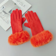 Load image into Gallery viewer, Fantastic Suede Leather Fur Trim Gloves - Ailime Designs
