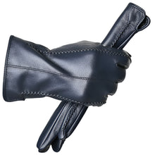Load image into Gallery viewer, Genuine Blue Leather Gloves- Ailime Designs