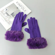 Load image into Gallery viewer, Fantastic Suede Leather Fur Trim Gloves - Ailime Designs