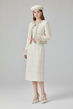 Load image into Gallery viewer, Winter White Tweed Jackets For Women - Ailime Designs